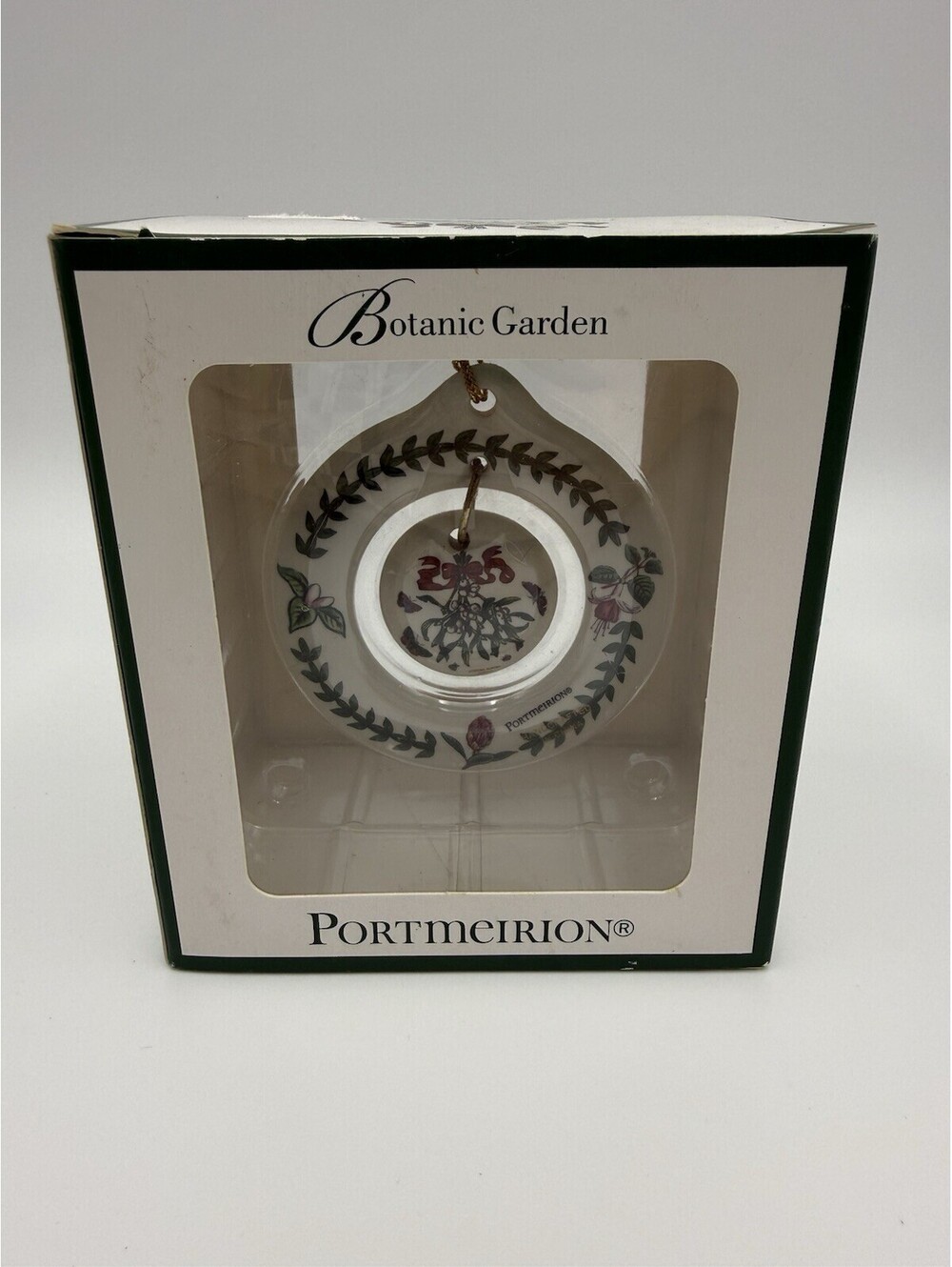 Portmeirion Botanic Garden Plate Ornament 2 1/2” Mistletoe NIB